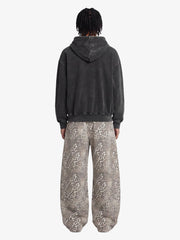Street Leopard Camouflage Pleated Barrel Jeans - 2636 