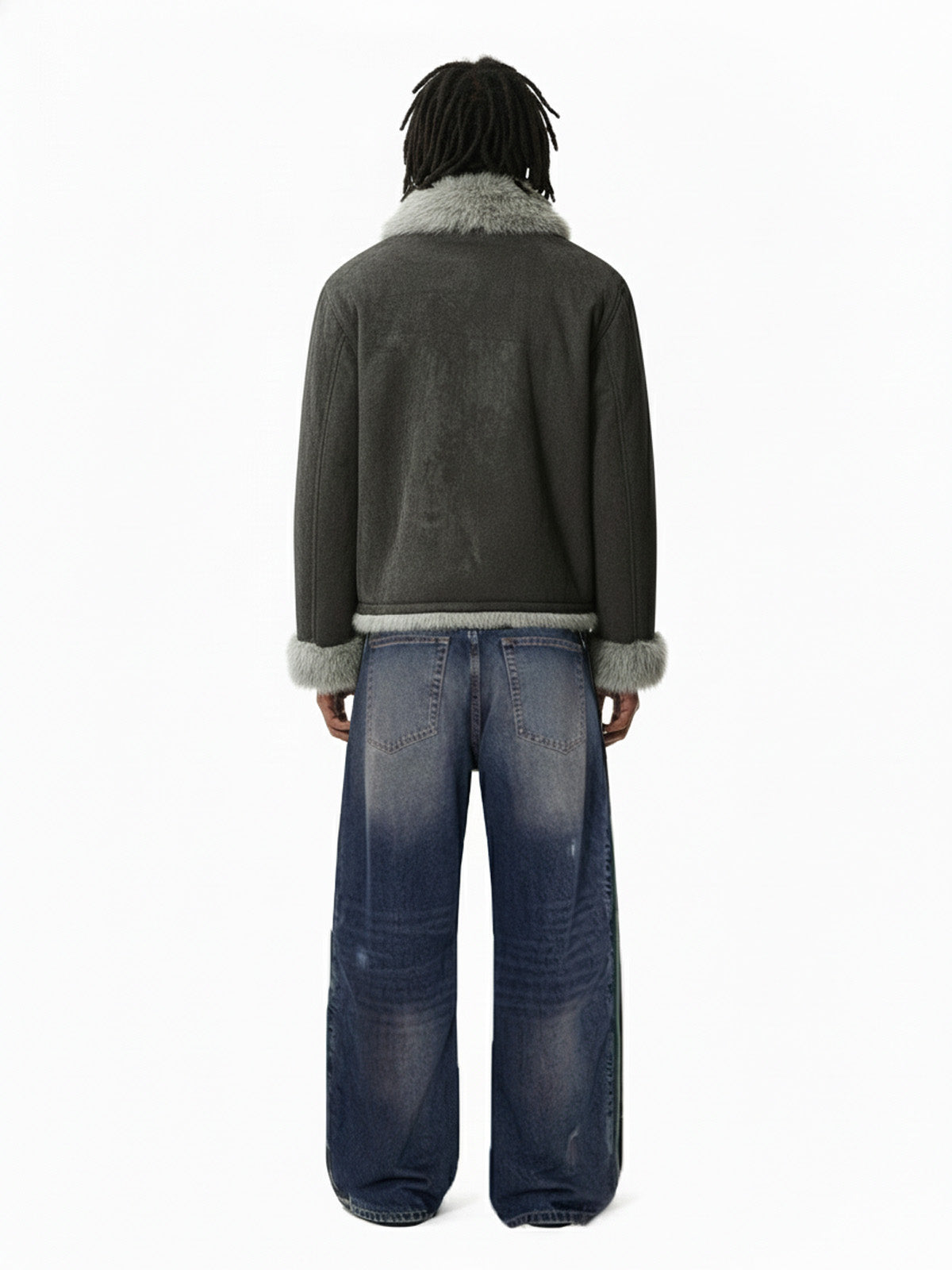 Retro High-Street Suede-Look Lapel Warm Fleece Jacket 