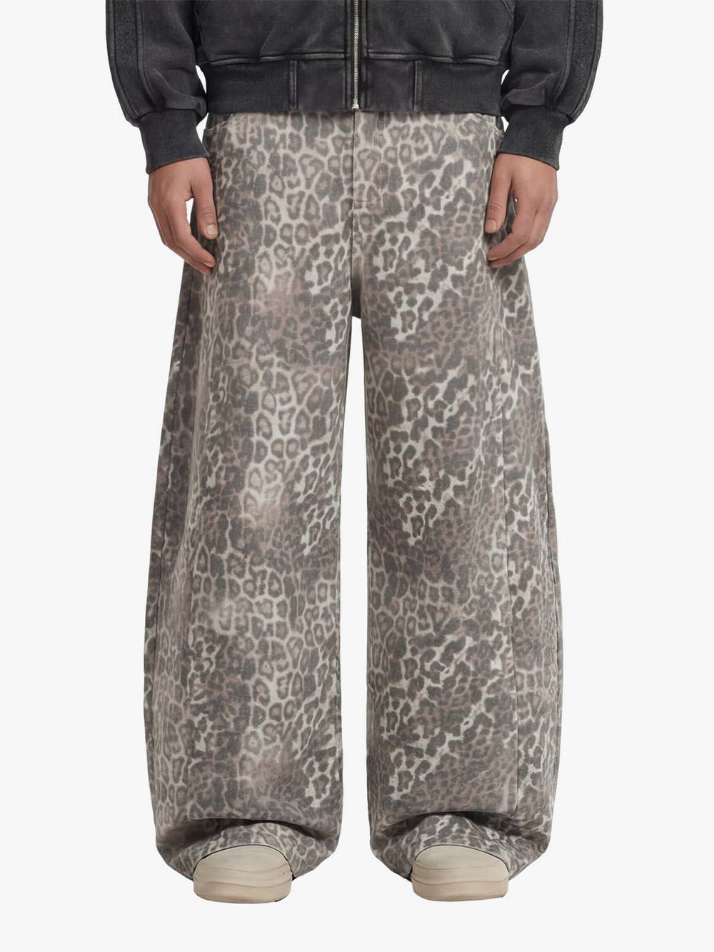Street Leopard Camouflage Pleated Barrel Jeans - 2636 