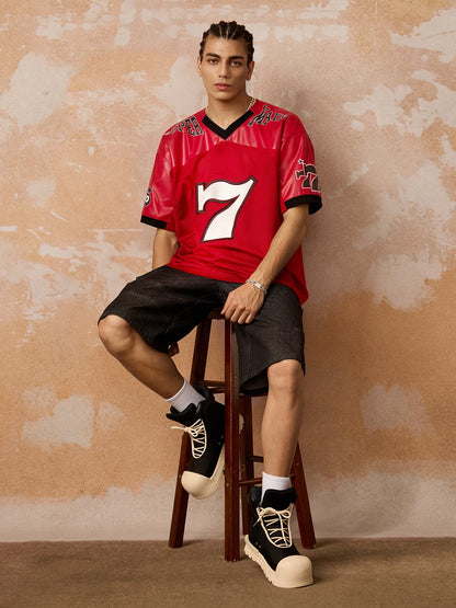 Original "SUPER 7" V-Neck Jersey T-SHIRT - 2424 