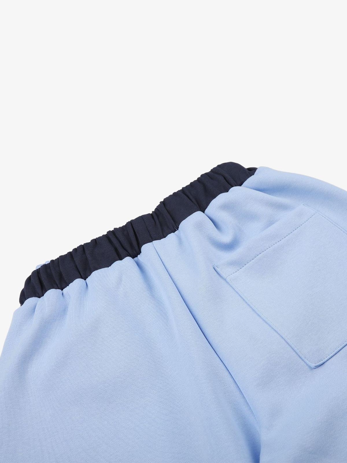 Ribbon Patchwork Embroidered Wide-Leg Sweatpants