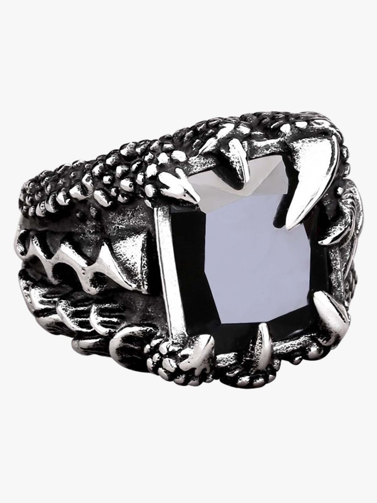 Gothic Claw Stone Open Ring 