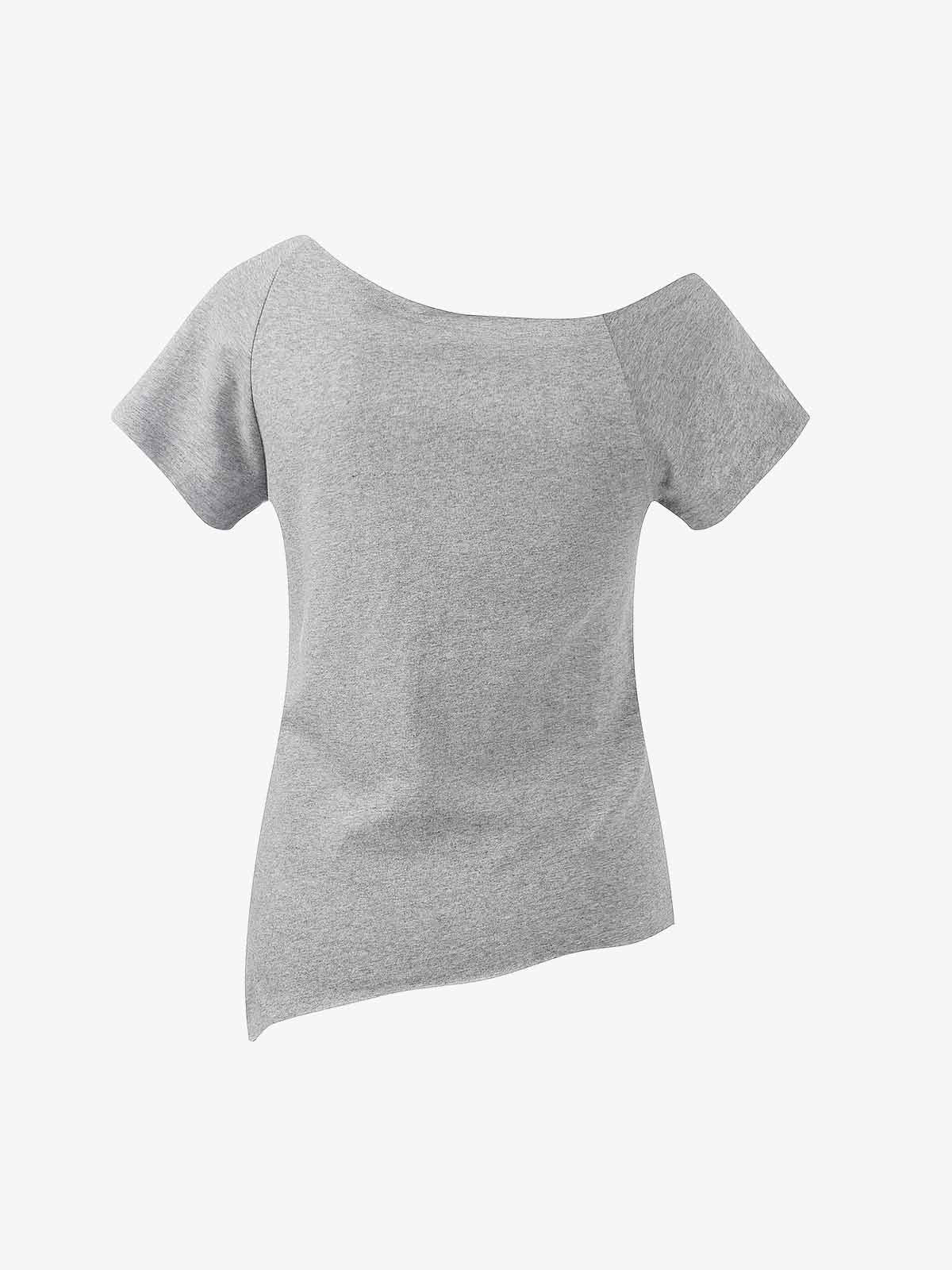 Off Shoulder Cross Graphic Slim Fit T-Shirt 