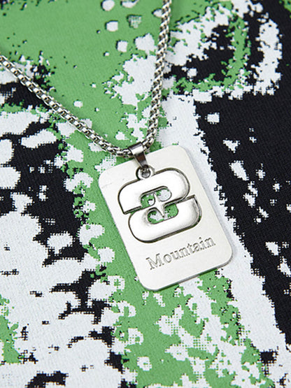 Street Graphic Spray Print Necklace T-Shirt 
