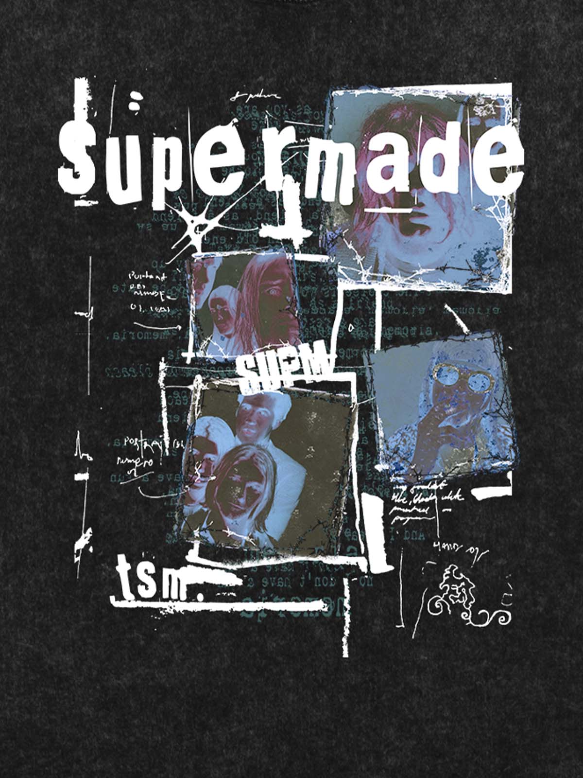 Washed Vintage Collage Graphic T-Shirt 