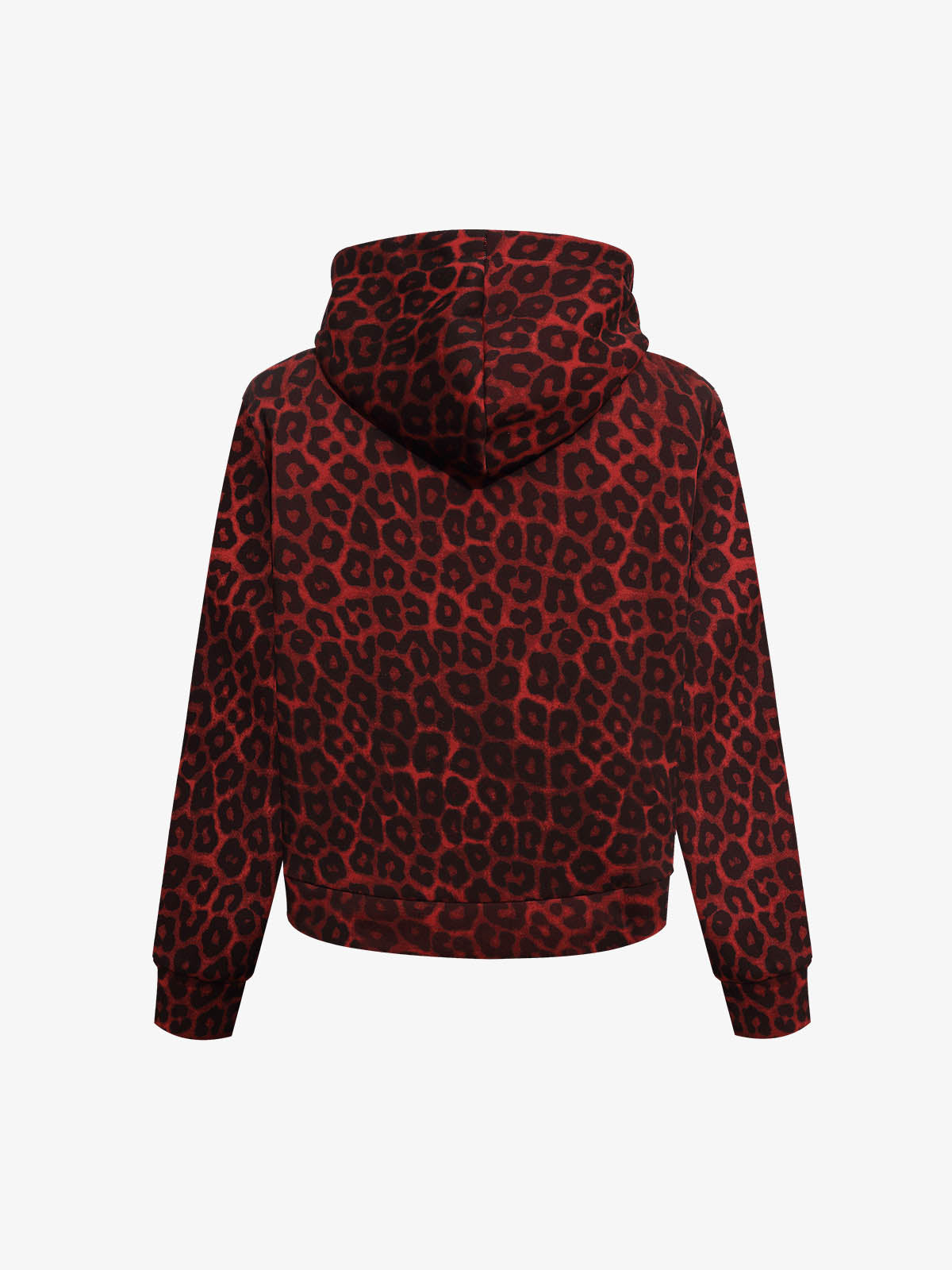 Lion Graphic Leopard Stripe Zip Hoodie