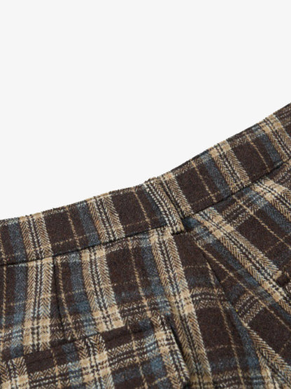 Plaid Jacket with Zipper Detail and Keychain Accessory 
