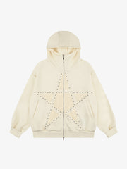Sternen-Kapuzenjacke mit Reißverschluss