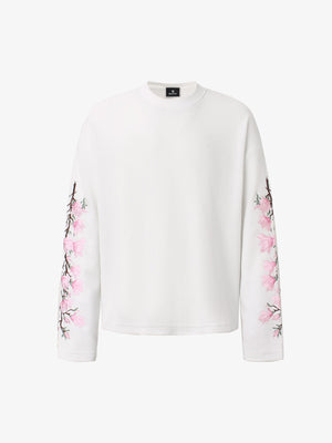Floral Embroidered Waffle Long Sleeve Tee