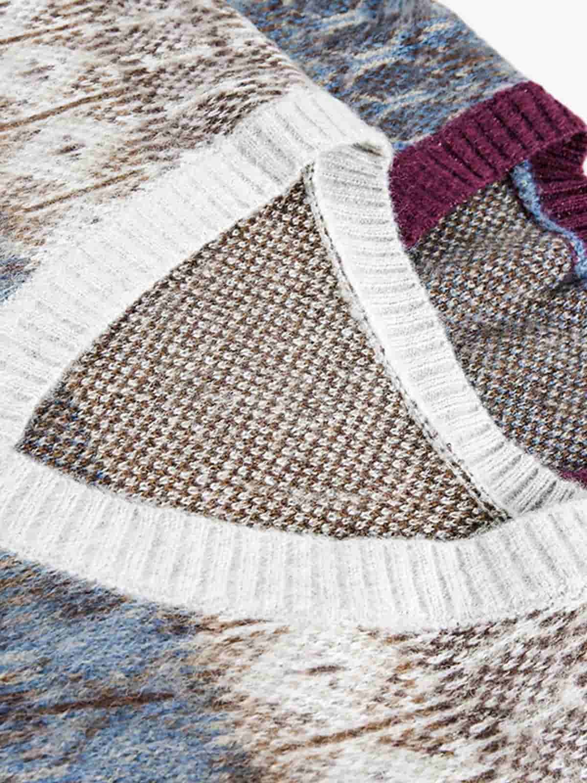 Colorful Knit Vest with Geometric Patterns for Women 