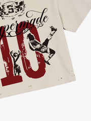 Short Distressed Letter 10 T-shirt 