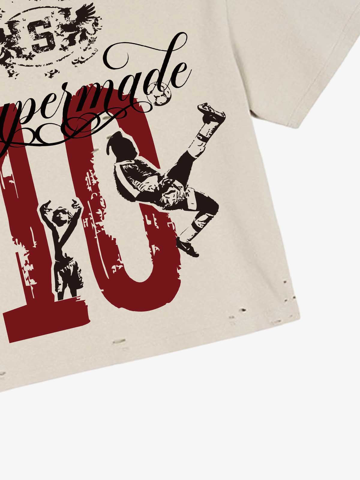 Short Distressed Letter 10 T-shirt 