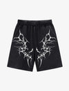 Distressed Thorn Rhinestone Shorts