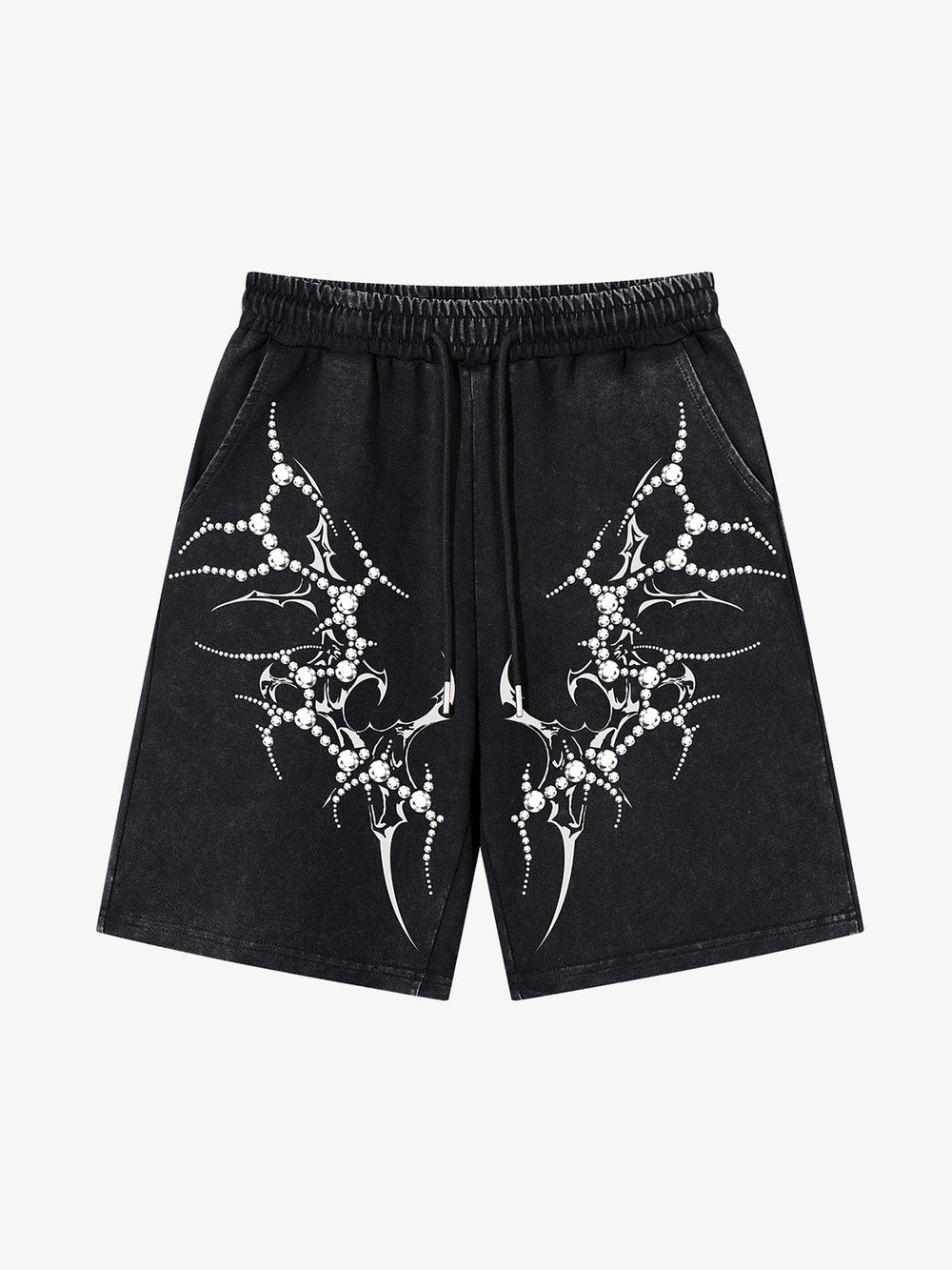 Distressed Thorn Rhinestone Shorts