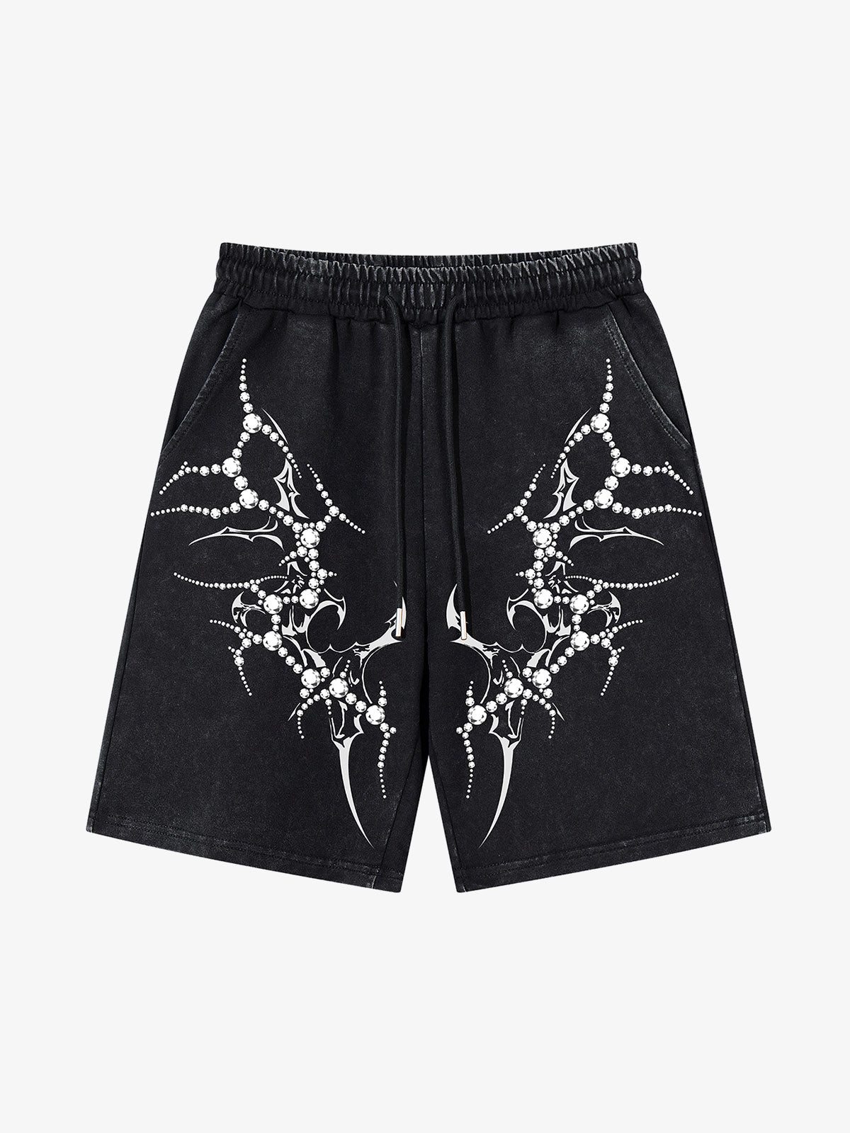 Distressed Thorn Rhinestone Shorts
