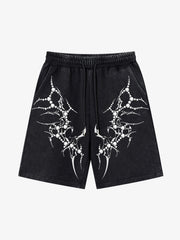 Distressed Thorn Rhinestone Shorts