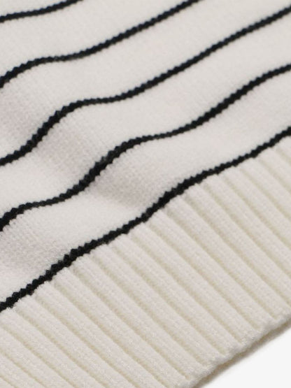 Striped Star-Embellished Sweater for Casual Elegance 