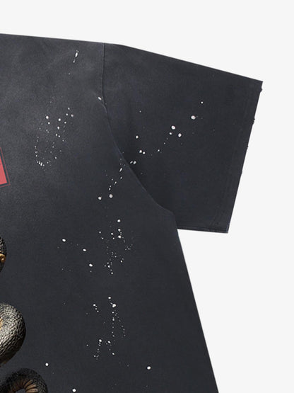 Snake and Sword Graphic T-Shirt with Bold Statement Design 