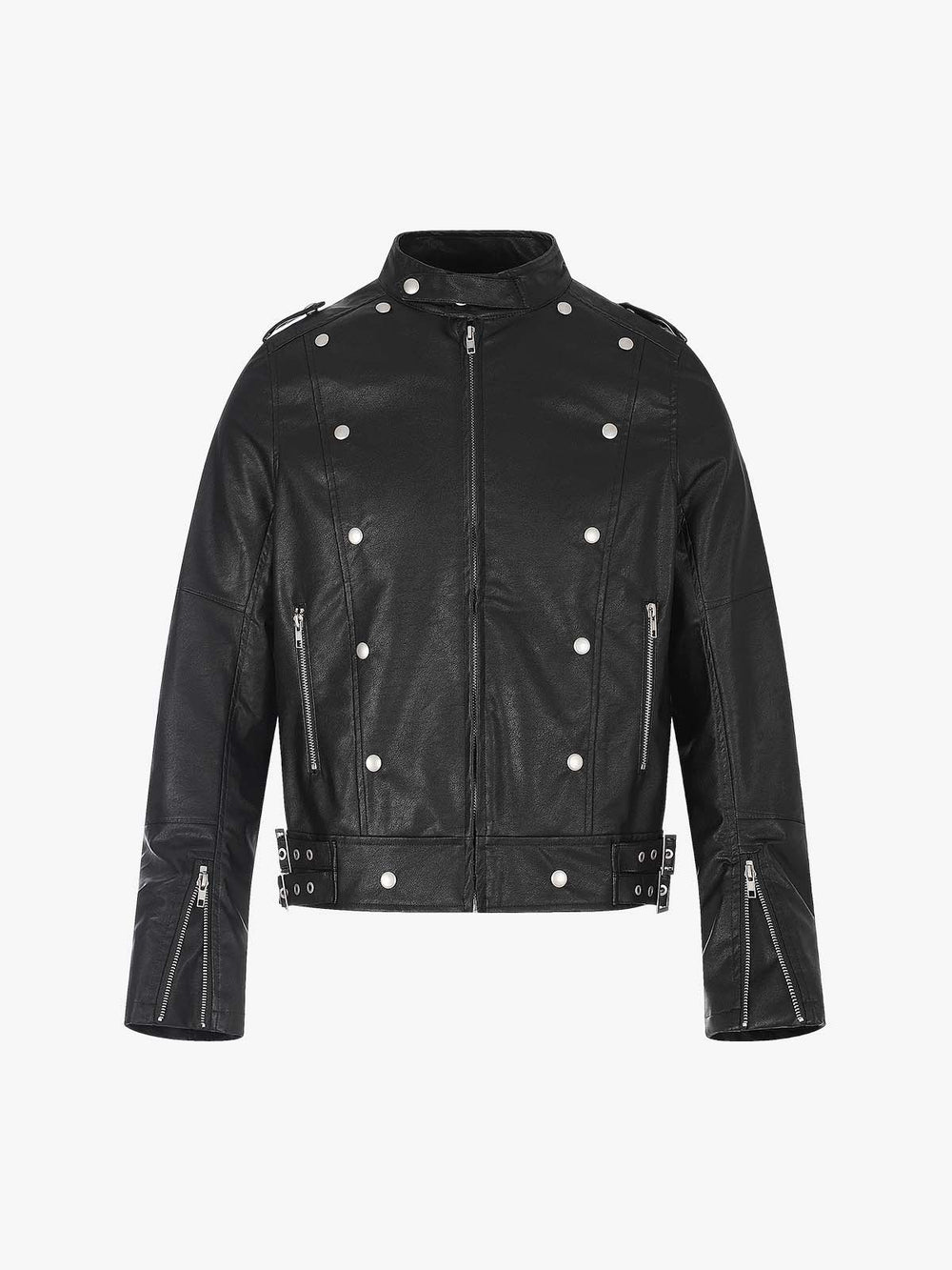 Lederjacke mit Nietenknöpfen