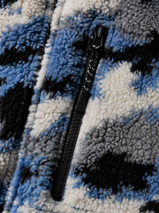Camo Sherpa Hooded Drawstring Jacket