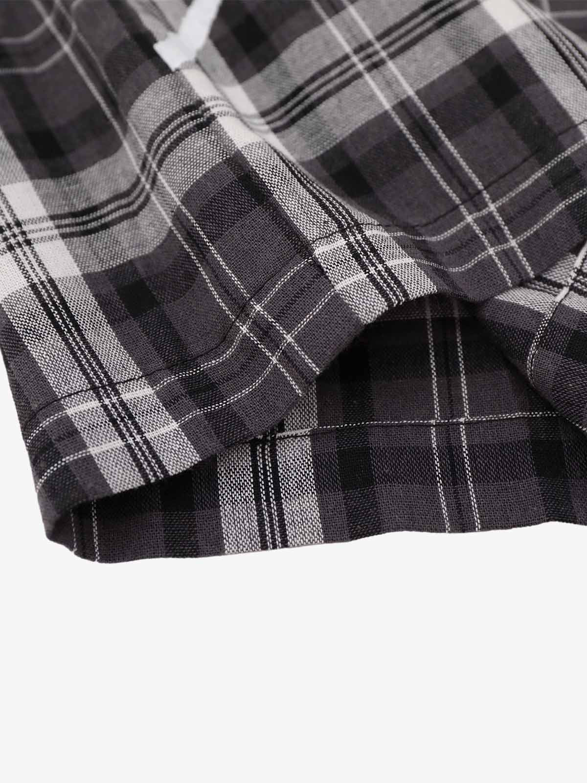 Distressed Graffiti Graphic Plaid Long Sleeve Shirt