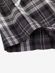Distressed Graffiti Graphic Plaid Long Sleeve Shirt