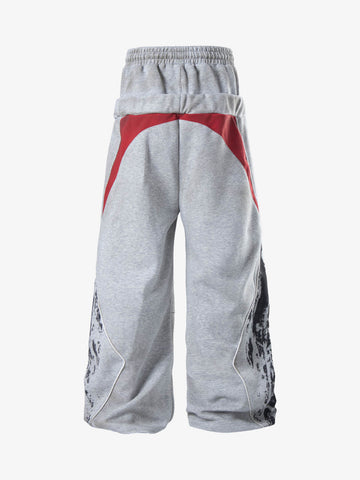 Foldover Waist Wide Leg Sweatpants 
