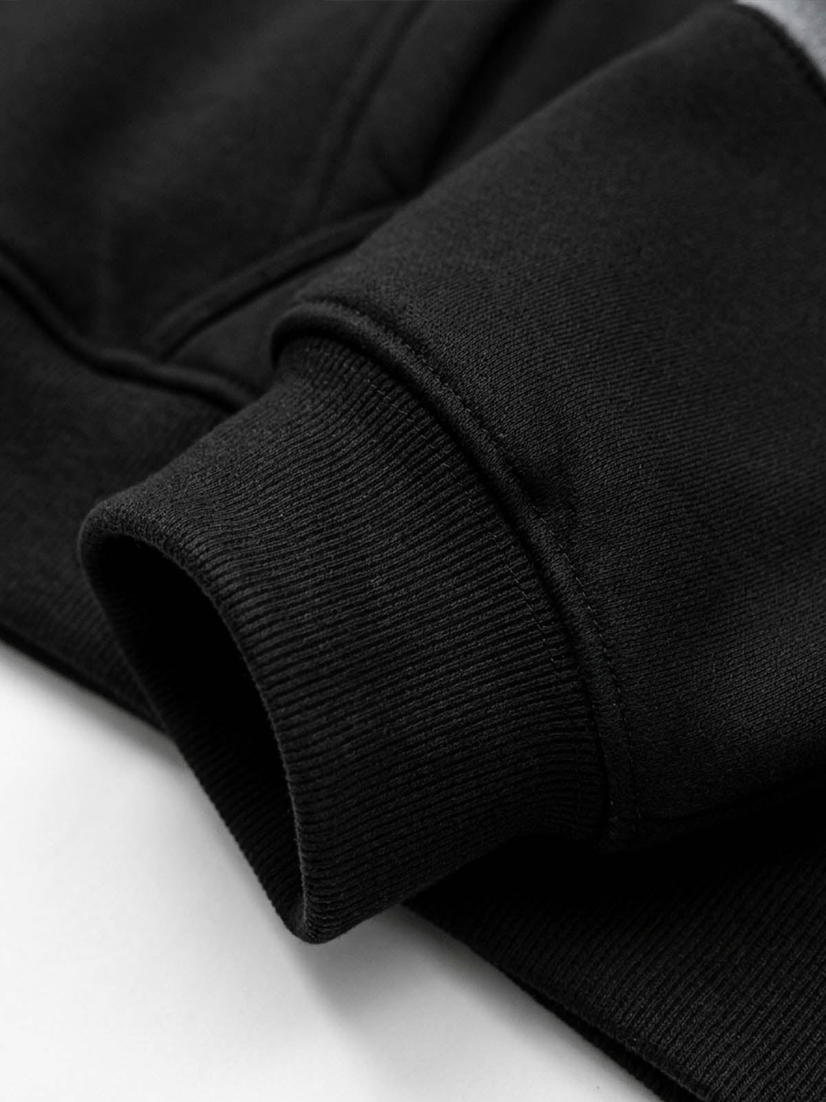 Curved Stripe Zip Hoodie & Wide-Leg Sweatpants Set