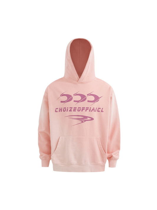 Heavy Washed Letter Print Hoodie 