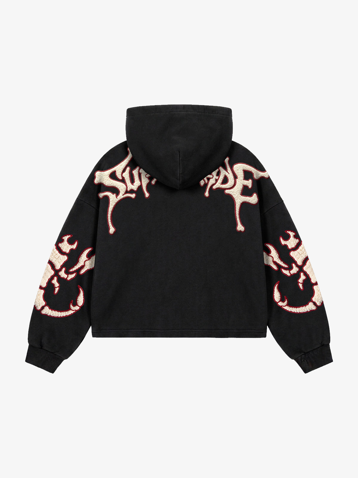 Skeleton Scorpion Terry Embroidered Hoodie & Wide-Leg Sweatpants Set