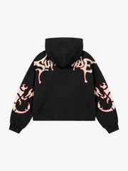 Skeleton Scorpion Terry Embroidered Hoodie & Wide-Leg Sweatpants Set