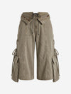 Turned-Waist Utility Wide-Leg Jeans