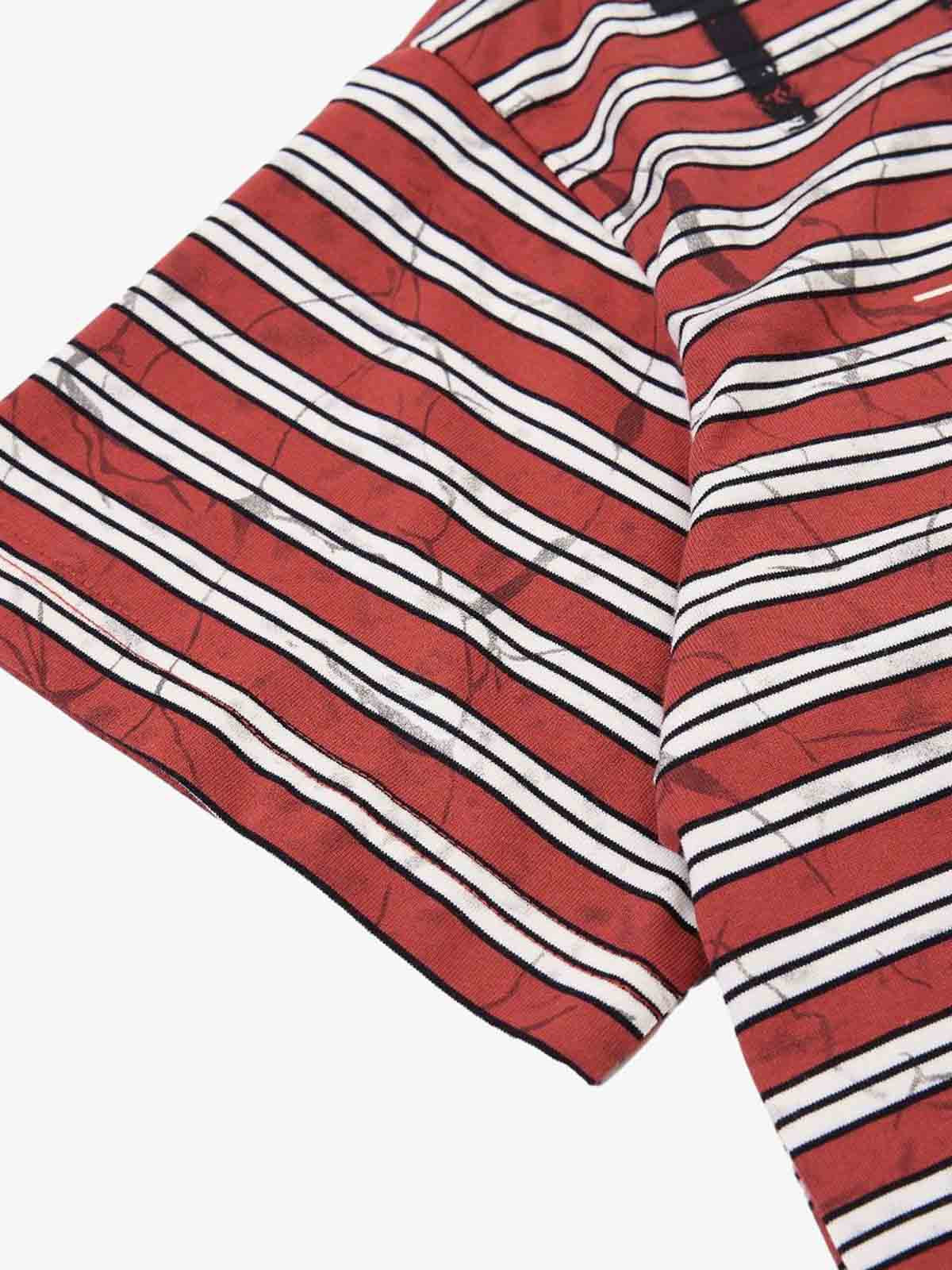 Grunge Striped Distressed Graphic T-Shirt 
