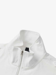 Music Staff Graphic Stand-Collar Half-Zip Long Sleeve Tee