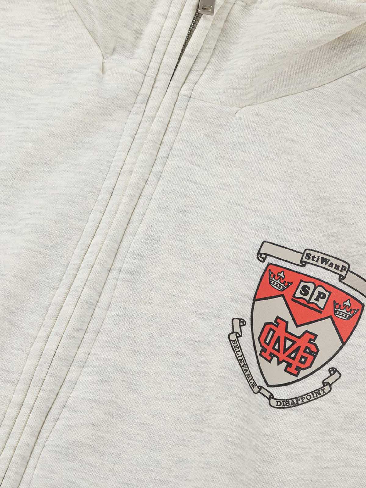Retro Embroidered College Detachable Hoodie 
