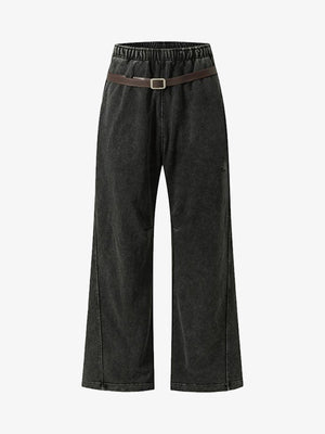 Wide-Leg Trousers with Adjustable Belt for Casual and Everyday Wear 