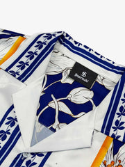 Porcelain Pattern Camp Collar Boxy Shirt 