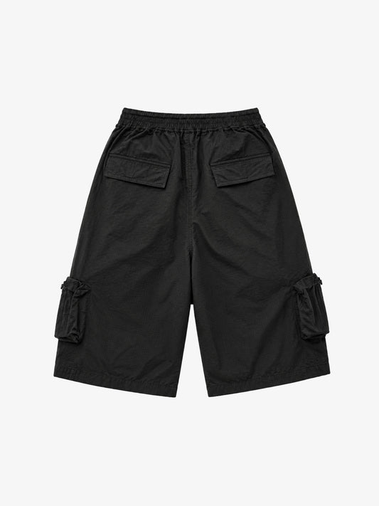 Plaid Multi-Pocket Washed Cropped Utility Pants