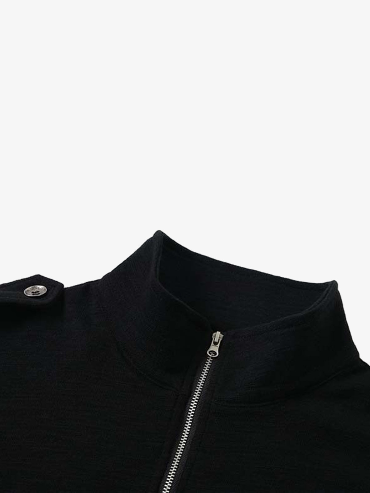 Letter Graphic Half-Zip Stand-Collar Long Sleeve Tee