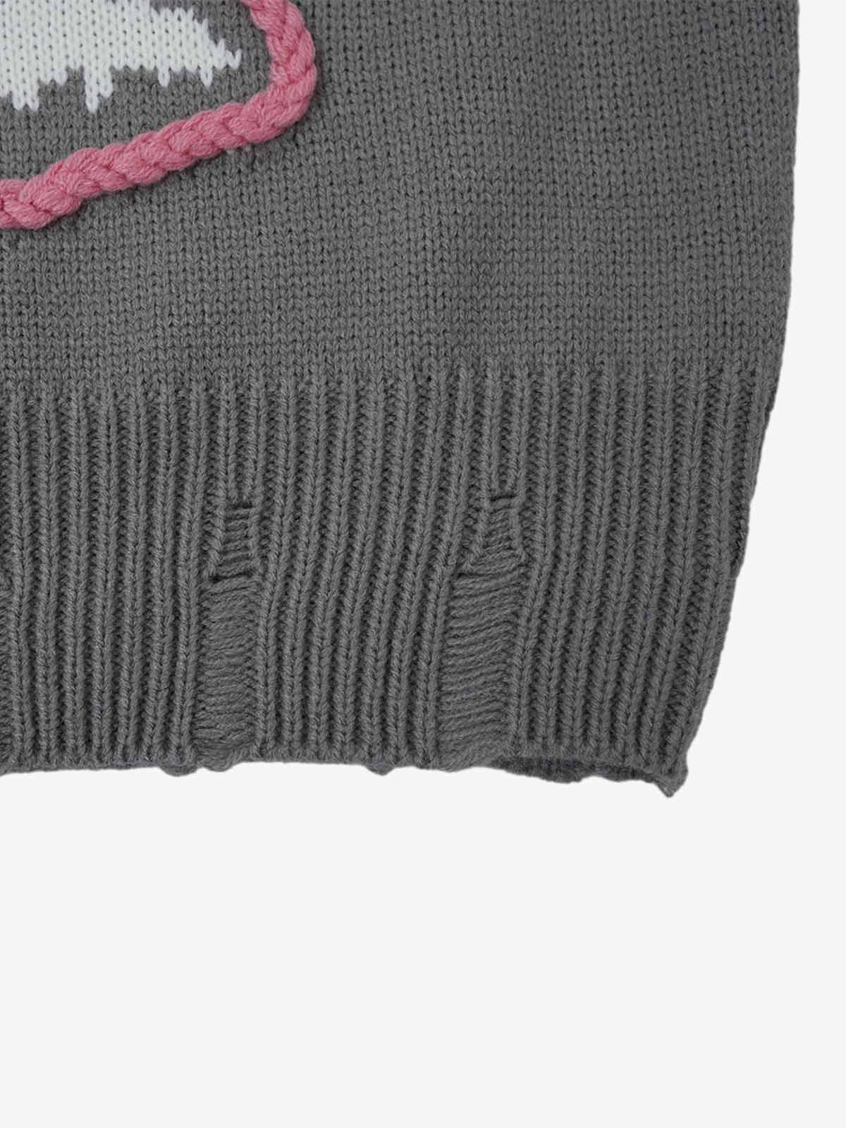 Skull Skeleton Graphic Knit Sweater