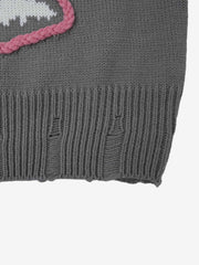 Skull Skeleton Graphic Knit Sweater
