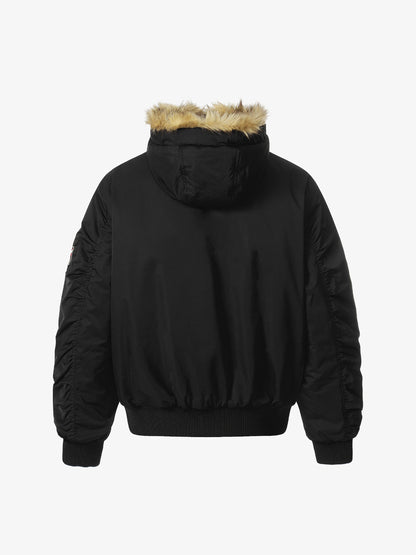 Winter Essential Puffer Jacket with Detachable Fur Hood - Perfect for Cold Weather 