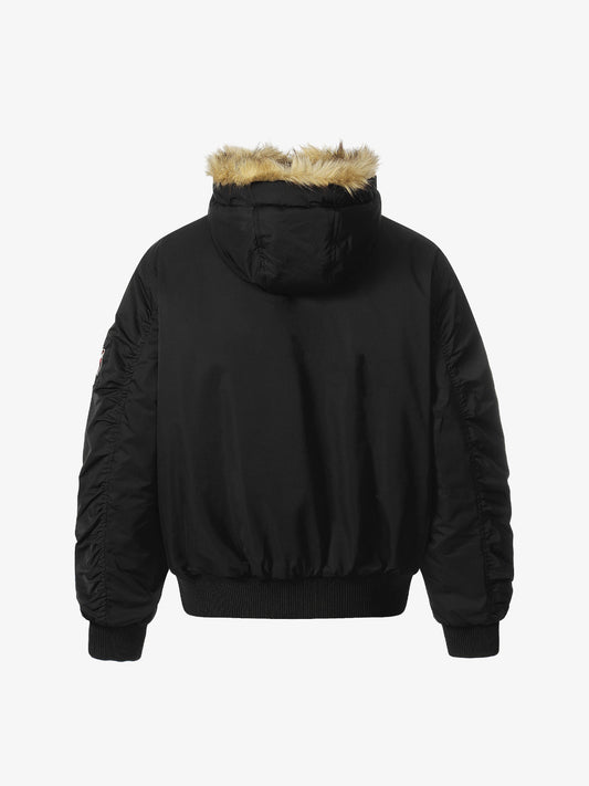 Winter Essential Puffer Jacket with Detachable Fur Hood - Perfect for Cold Weather 
