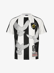 Jersey-T-Shirt mit Taubenmotiv aus Spitze