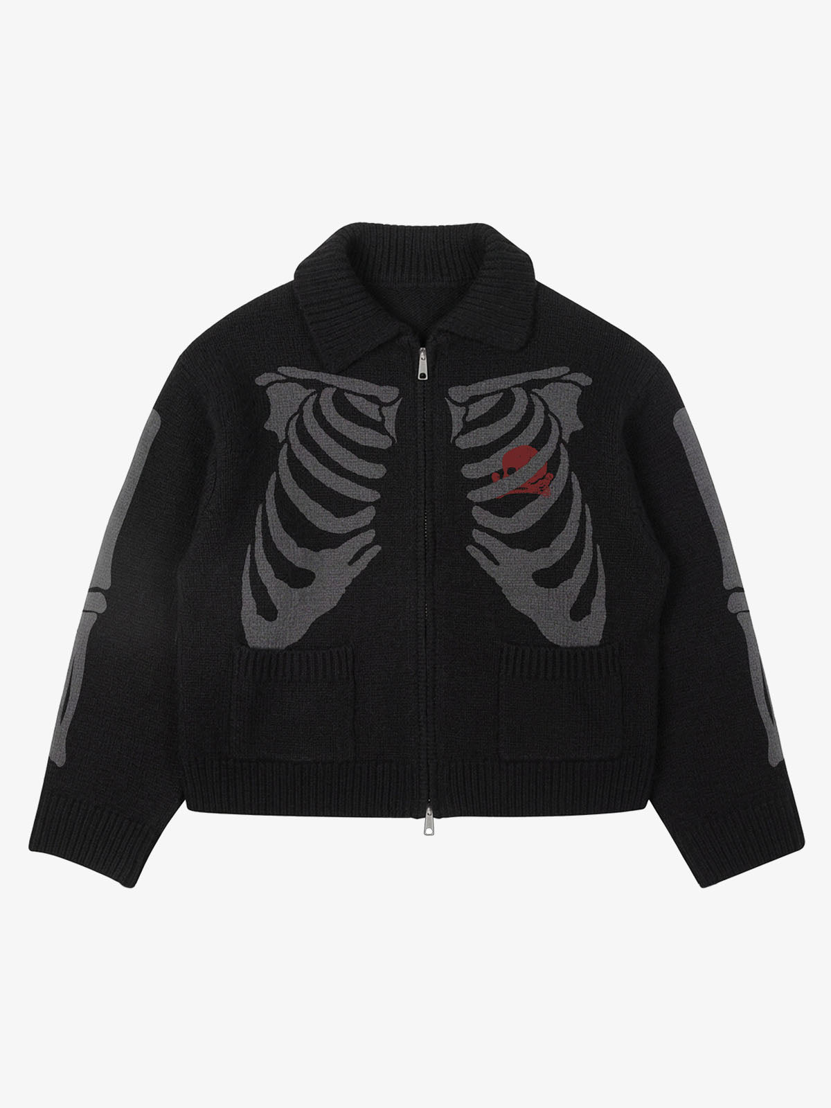 Skeleton Graphic Knit Cardigan