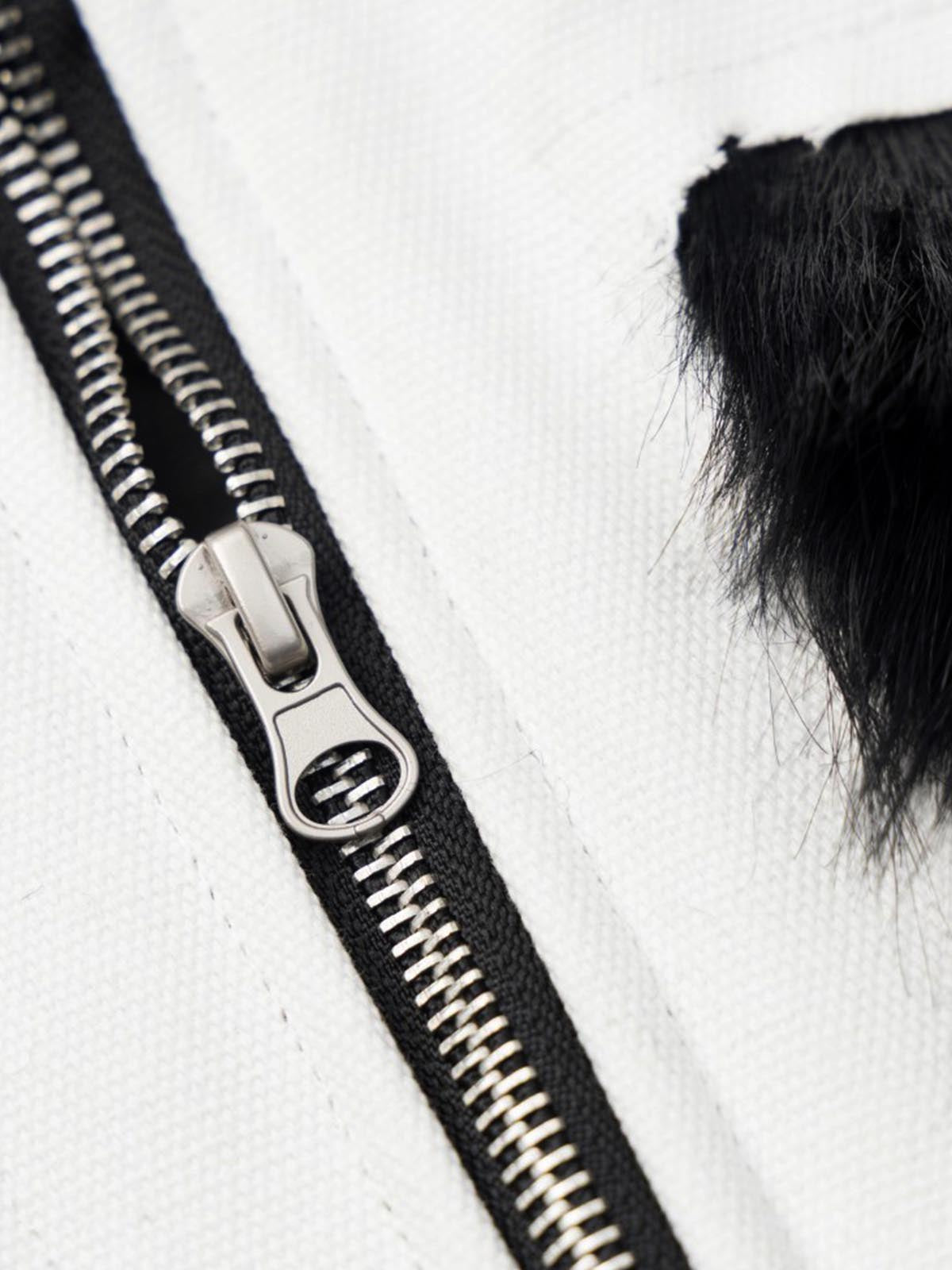 Cross Detail Faux-Fur Coat