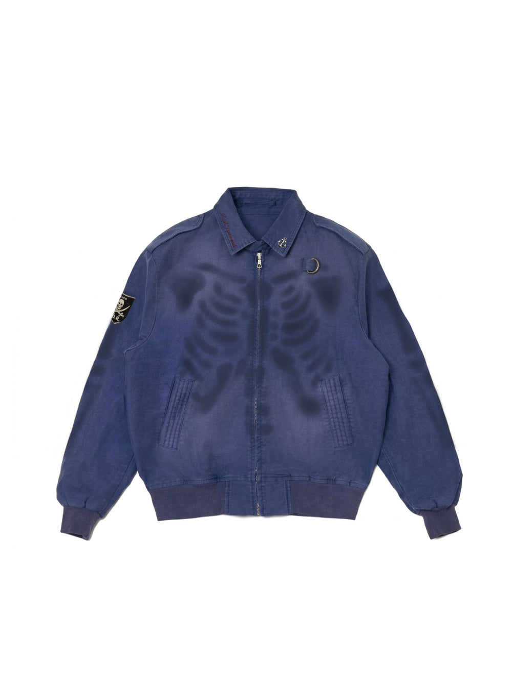 Washed Haze Blue Patch Bomber Jacket
