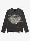 Rhinestone Graphic Dyed Long Sleeve Tee