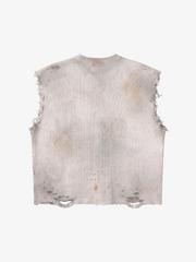 Dark Graphic Distressed Sweater Vest