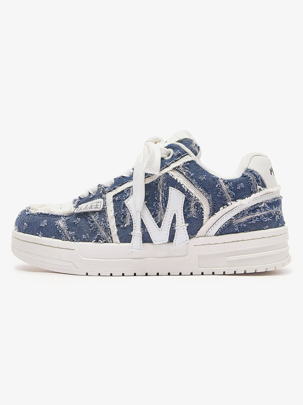 Street Distressed Denim Patchwork Sneakers 